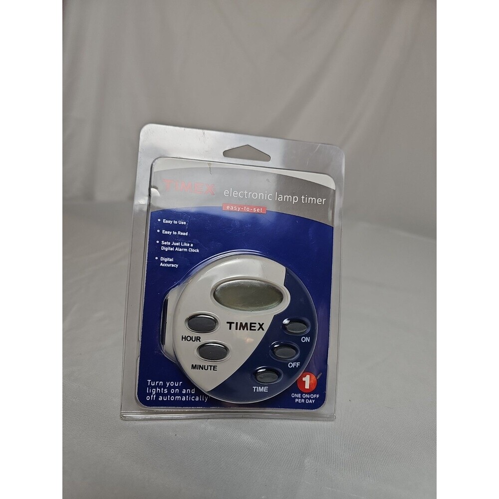 Timex Electronic Lamp Timer Model 12/874 Digital LCD 600 Watt Easy-to-Set Timer